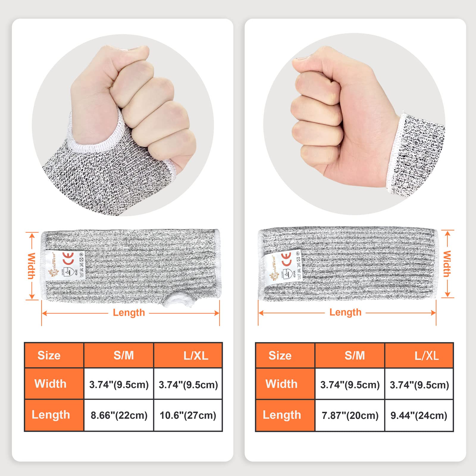 Evridwear Arm Protectors for Thin Skin and Bruising Cut Resistant Arm Sleeves Arm Guards Protective Sleeves for Men Women