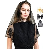 IVEIRVSY Mantilla Church Veil Gifts for Women, Embroidery Lace Catholic Mantilla Mass Head Covering Prayer Chapel Veils