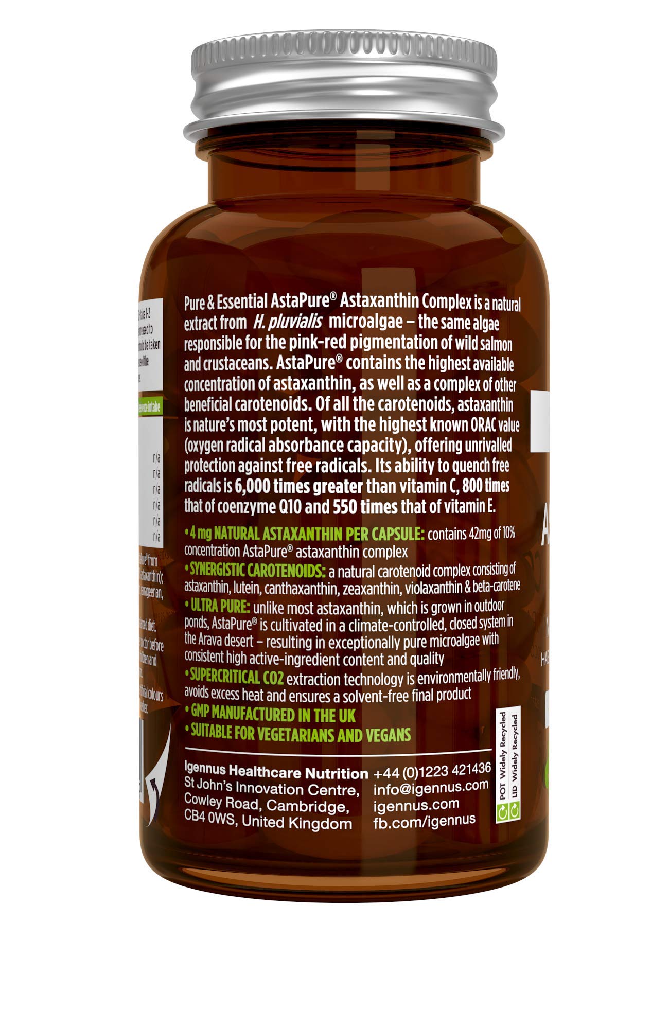 Pure & Essential Natural Astaxanthin Complex, 42 mg AstaPure Delivering