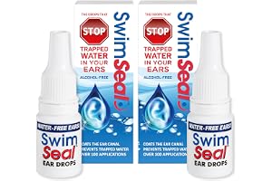 SwimSeal™ Twin-Pack All Natural Swimmer's Ear Drops for Daily Use Rather Than Alcohol Drops or Earplugs. The Solution for You