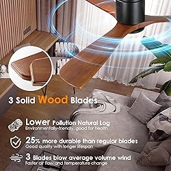 Mpayel 52" Wood Ceiling Fan With Light and Remote
