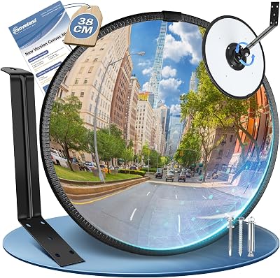 moveland 38 cm Convex Mirror Adjustable Acrylic Traffic Mirror 160 Degree