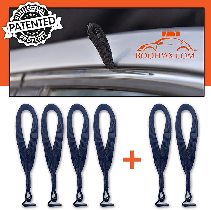4 Door Hooks Only Use to Secure Roof Bags Without Need for Roof Rack