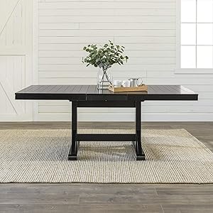 WE Furniture AZW60WBL Dining Table, 60"-77", Black