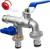 SHYNE Premium 3/4 BSP Brass Double Water Tap with 2 Hose Connectors view 1