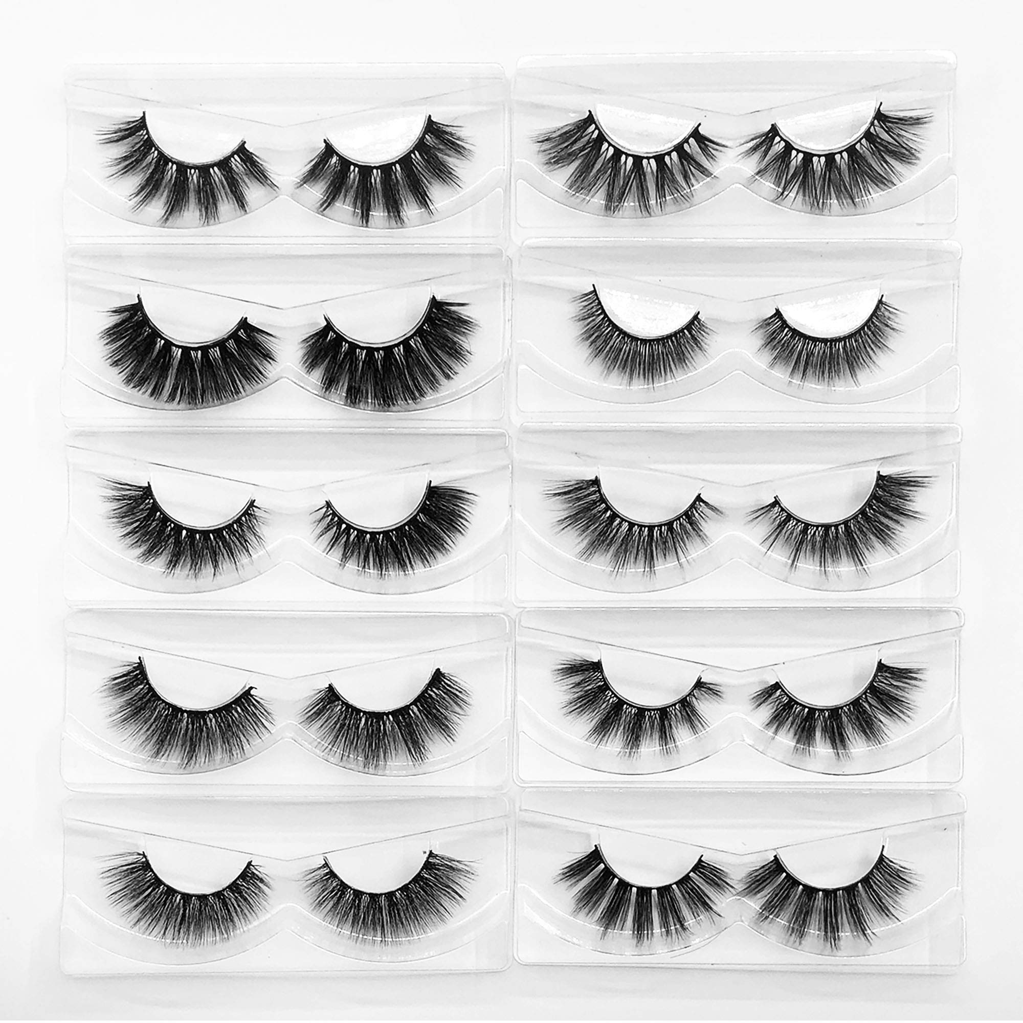 mikiwi False Eyelashes MIKIWI 10 Pack Lahes, 12-20mm Wholesale 5D Fake Mink lashes, Fuffy Natural Volume eye Lashes, individual package Faux Mink EyeLashes