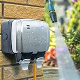 BG Electrical Outdoor Double Switched Power Socket 13A IP66 WPL22 Stainless view 7