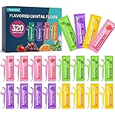 Dental Floss Picks 320/960/1920 Pcs &ndash; 4 Flavors Individually Wrapped Floss | Travel Size Tooth Picks Flossers for Kids &amp; Adults, Oral Care Flossers for Deep Teeth Cleaning