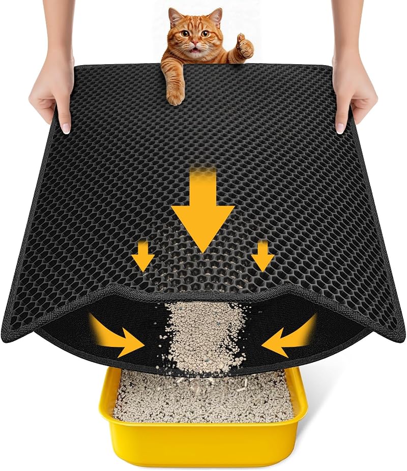 Conlun Cat Litter Mat 58x42cm Honeycomb Double Layer Waterproof Non-Slip
