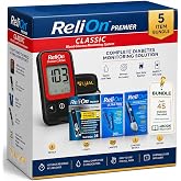 Premier Classic Blood Glucose Monitor Kit &bull; Blood Sugar Testing Kit | Premier Classic Glucometer &bull; 200 Lancets &bull; Lancing Device &bull; 25 Premier Test Strips &bull; Bundle with Luall's 45 Diabetes Decoded