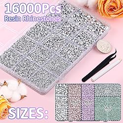 16000Pcs Resin Rhinestones with Tweezers for