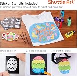 Shuttle Art Metallic Fabric Paint 18 Colors 60ml with Brushes Stencils view 5