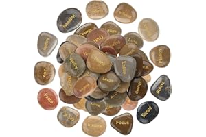 CHENGU 100 Pcs Inspirational Stones with Words Encouragement Engraved Motivational Rocks Bulk Faith Prayer Inspirational Stones for Christmas Employee Teacher Volunteer Gifts