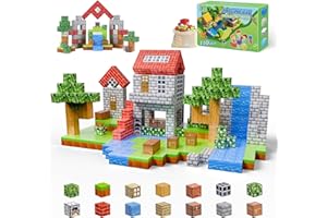 Dulsaera Magnetic Blocks-Build 110PCS Toys for Boys & Girls Age 6 7 8 9 10, Stacking Building Toys for Toddlers Fidget Cubes Sensory Toy for Kids(Jungle)