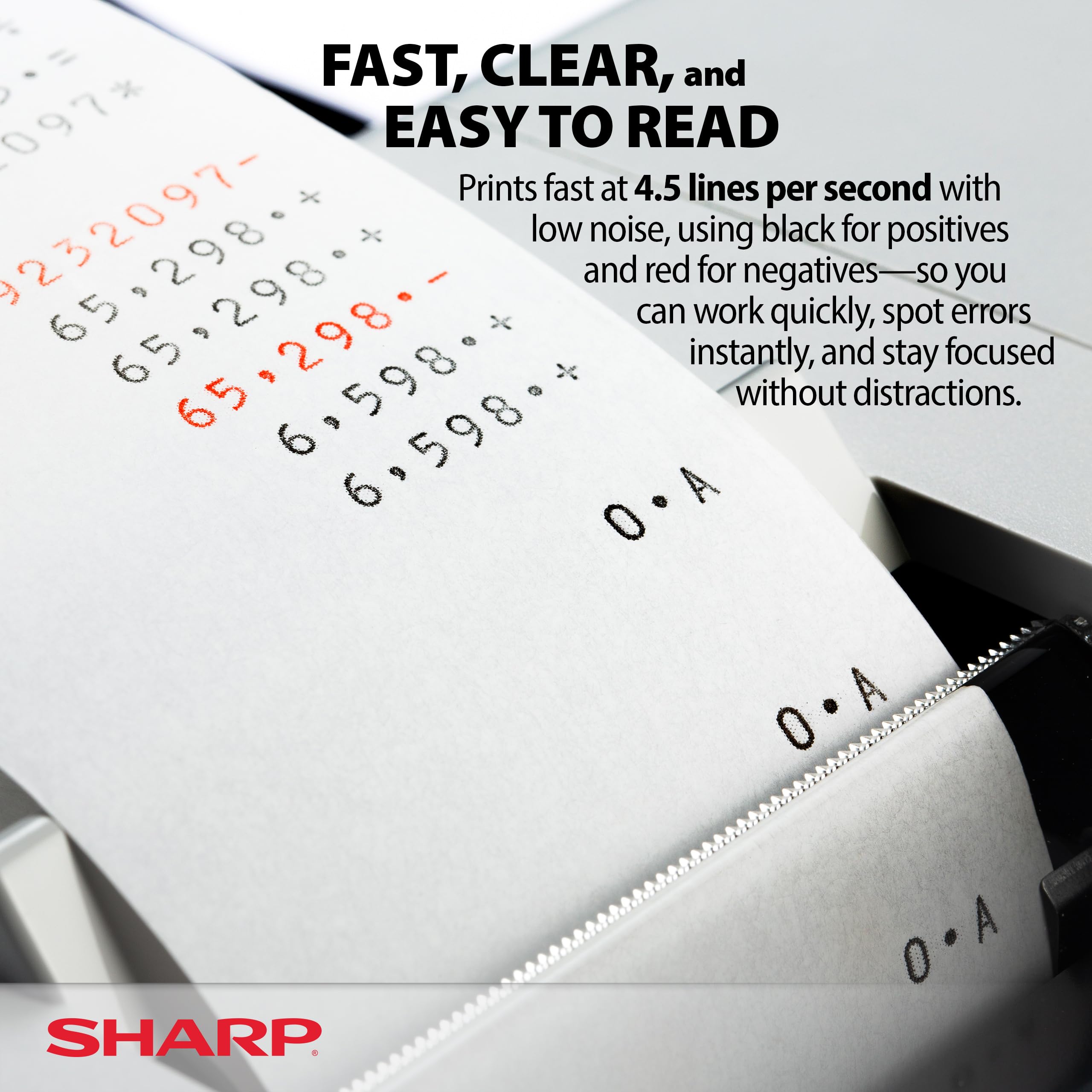 Sharp EL-1197PIII Heavy Duty Color Printing Calculator with Clock and Calendar