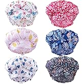 Panitay 6 Pcs Bouffant Scrub Caps with Buttons Adjustable Nurse Working Hats Surgical Caps with Sweatband for Women Men