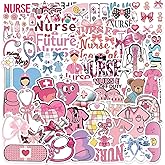 50Pcs Nurse Stickers Medical Accessories Stickers for Laptop, Water Bottle, Kindle, Scrapbook, Journaling, Gifts for Nurse Students, Nurses, and Healthcare Workers Nurses Day