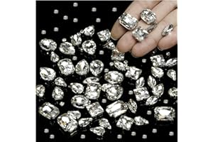 ZHBRCHZ 275pcs Sew on Rhinestones,Clear Glass Sew on Crystals Gems Diamond Stone Stainless Steel Flatback Prong Setting Crafts Mix Shapes Claw Rhinestones for Jewelry, Clothes,Shoes,Costume