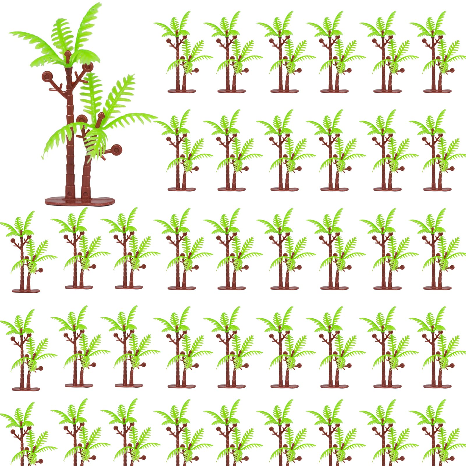 PPX Coconut Palm Model Artificial Trees/Cake Topper - Charming Cupcake Topper Scenery Model Scenery Model for Cake Decorations or Building Model Landscape Artificial Plants 7cm （100pcs）