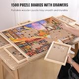 Ruication Jigsaw Puzzle Board 1500 Piece Wooden with 6 Drawers Storage System view 5