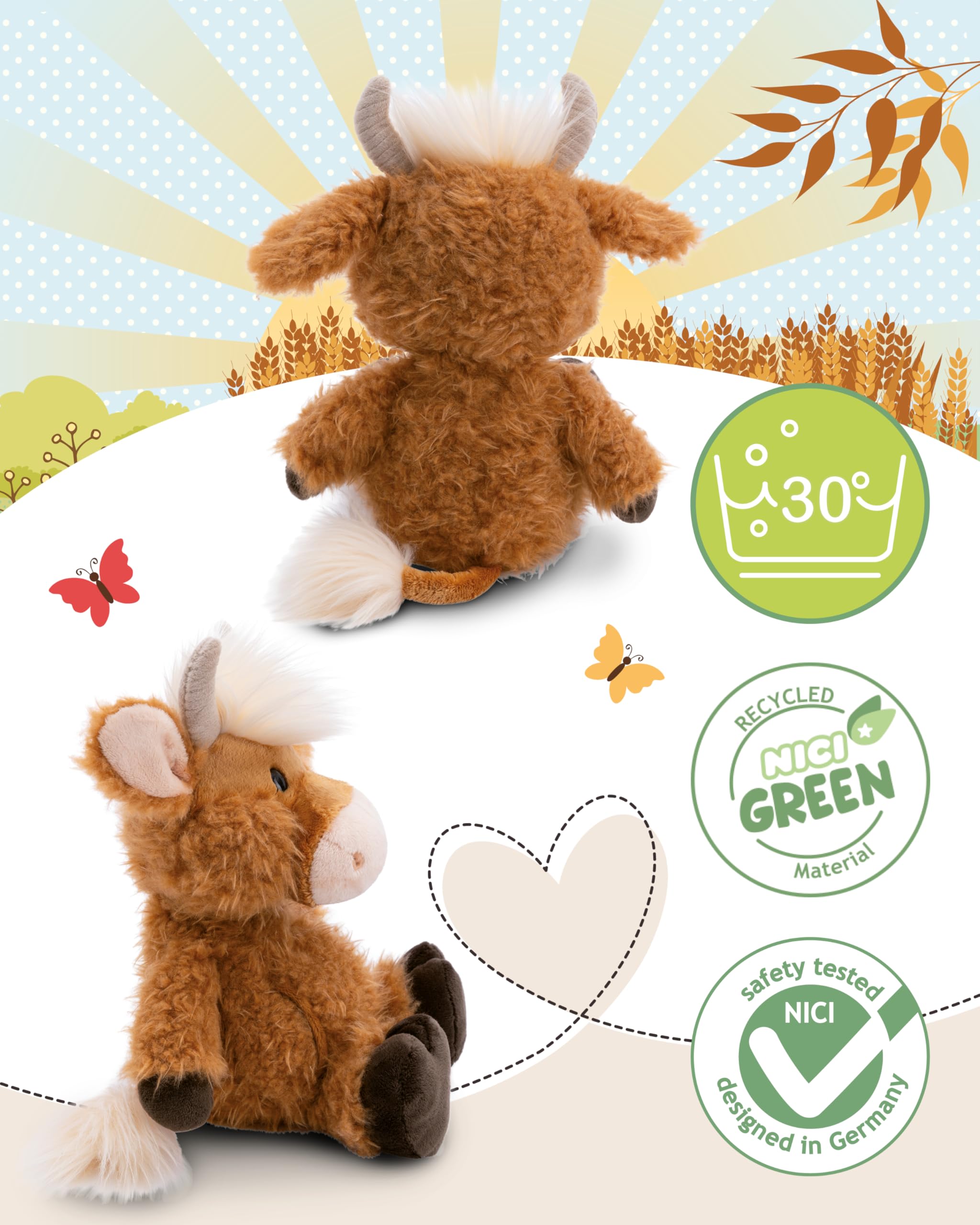 NICI Kuscheltier Hochlandrind McMooray 33cm braun - Stofftier aus weichem Plüsch, niedliches Plüschtier zum Kuscheln und Spielen, für Kinder & Erwachsene - tolle Geschenkidee - 61118 3