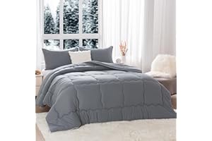 COTTEBED Ultra-Soft King Size Comforter Set, Warm but Medium Weight California Cal King Cozy Fully Breathable Bedding 1 Down 