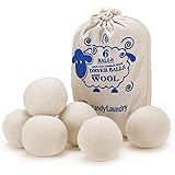 Wool Dryer Balls - Natural Fabric Softener, Reusable, Reduces Clothing Wrinkles and Saves Drying Time. The Large Dryer Ball i