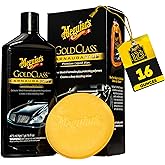 Meguiar's Gold Class Carnauba Plus Premium Liquid Wax Kit, Car Detailing Kit with a Pure Carnauba Wax Blend and a Foam Applicator Pad for Keeping Glossy Paint Protected Like a Pro, 16 Oz Bottle