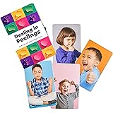 Dealing in Feelings Emotions Cards - Feelings Flash Cards for improving Social Skills Empathy and Understanding Facial Expres