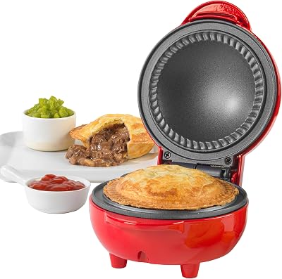 Giles & Posner Mini Pie Maker EK4914 Red 12.5 cm Non-Stick Plate