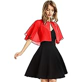 Women's Soft Chiffon Shawl Wraps Shrug for Evening Dress Wedding Cape Bolero Flapper Cover Up