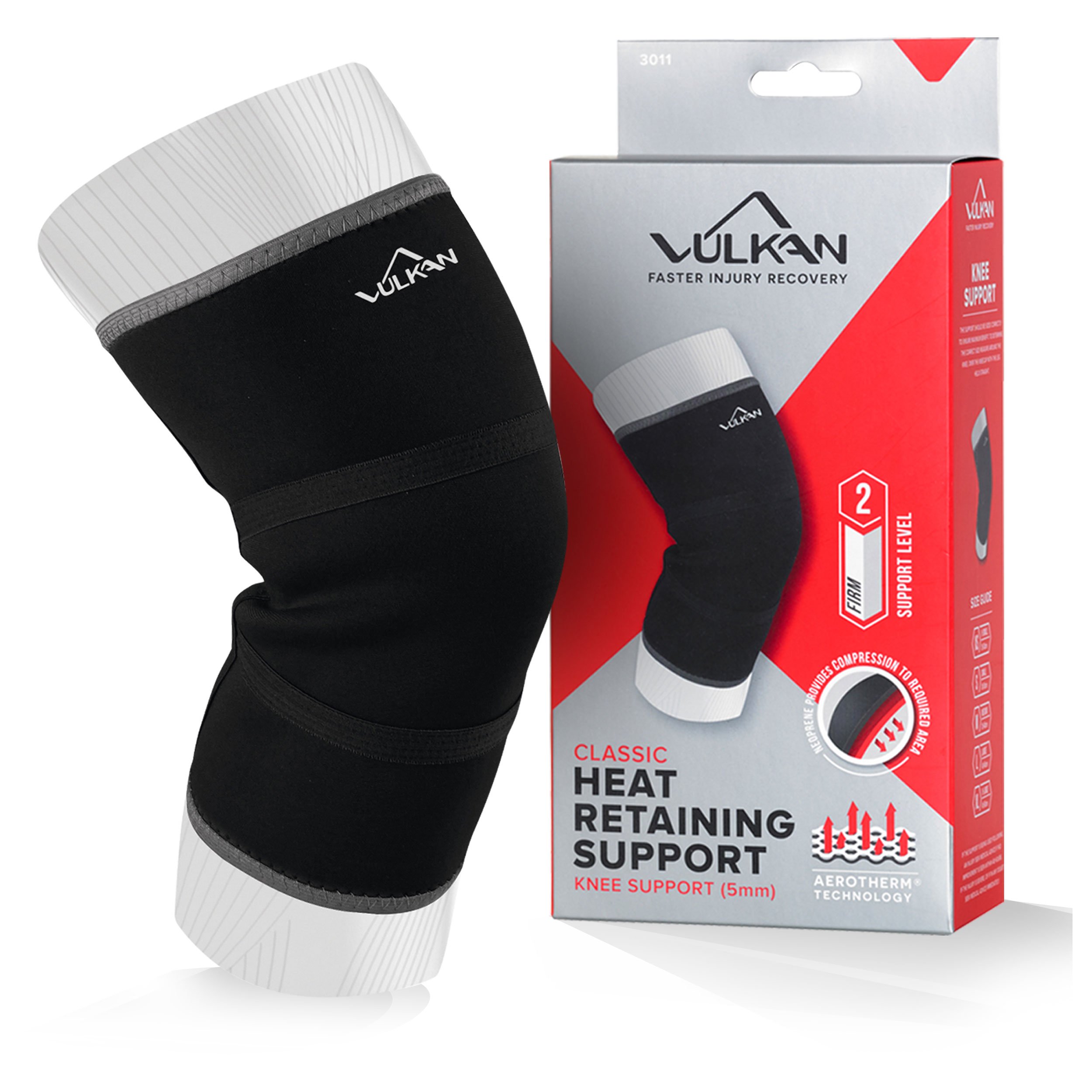 Vulkan Classic Neoprene Knee Support, Provides Light Compression, Comfortable Fit, Provides Therapeutic Benefits, Black, Medium, 5mm