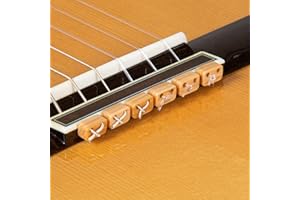 Classical Flamenco Acoustic Guitar Plastic Beads in Light Brown Wood Pattern for Nylon Strings by Alba Guitar Beads