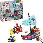 LEGO Marvel Spidey and His Amazing Friends Team Spidey Pirate Ship Building Toy for Kids - Super Hero Pretend Play Set for Pr