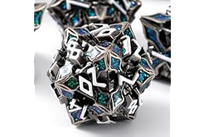 Metal Dice for DND - Spire Sanctum Series - Polyhedral Dice Set for D&D, RPG and More - Balanced Rolls, Beautiful 7 Piece Set