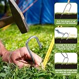 Graxury 12in Ground Stakes Kit 20 Pack Galvanized Steel J Hook Rebar Anchors view 4