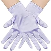 Naibyuki Women's Short Satin Gloves Wrist Length Opera Tea Party Gloves for Wedding Bridal Prom Banquet Costume