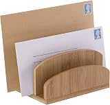 Osco Bamboo Letter Holder & Mail Sorter Natural MOSO Bamboo Desk Rack view 6