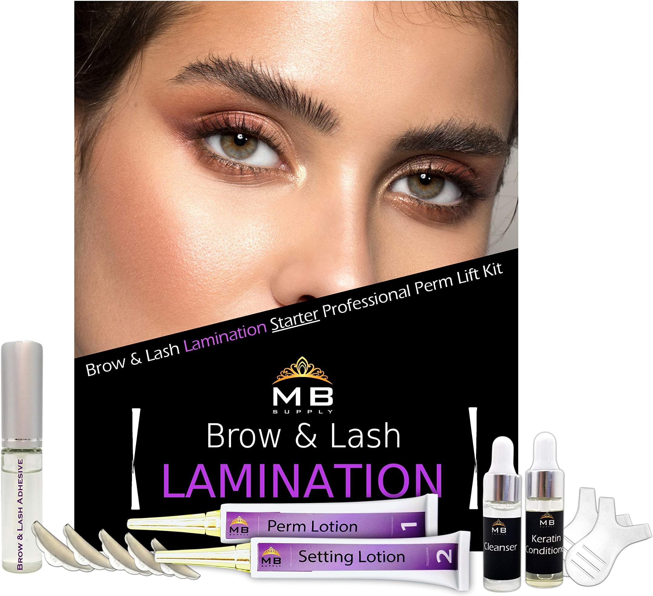 Eyelash Eyebrow Perm Lift Lamination Kit Lash Perm Kit with Keratin Curling Semi-Permanent Professional Quality Brow & Lash Tubes Only%5 TGA So Very Safe and Gentle On Skin & Hair