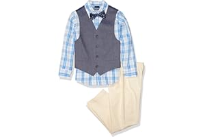Nautica Boys' 4-Piece Set with Dress Shirt, Bowtie, Vest and Pants