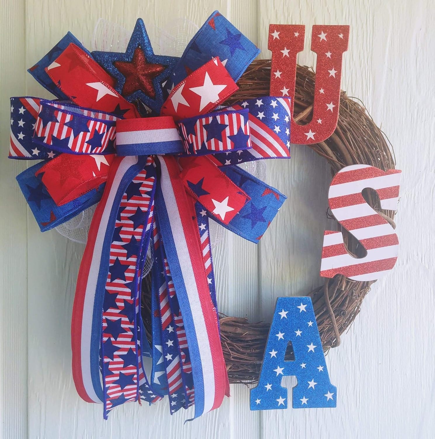 Patriotic Wreath, USA Wood Wreath, Stars and Stripes Wreath