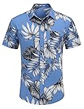 COOFANDY Hawaiian Shirt for Men Floral Button Down