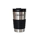 Keurig 12oz Stainless Steel Insulated Coffee Travel Mug, Fits Under Any Keurig K-Cup Pod Coffee Maker (including K-15/K-Mini),  Silver