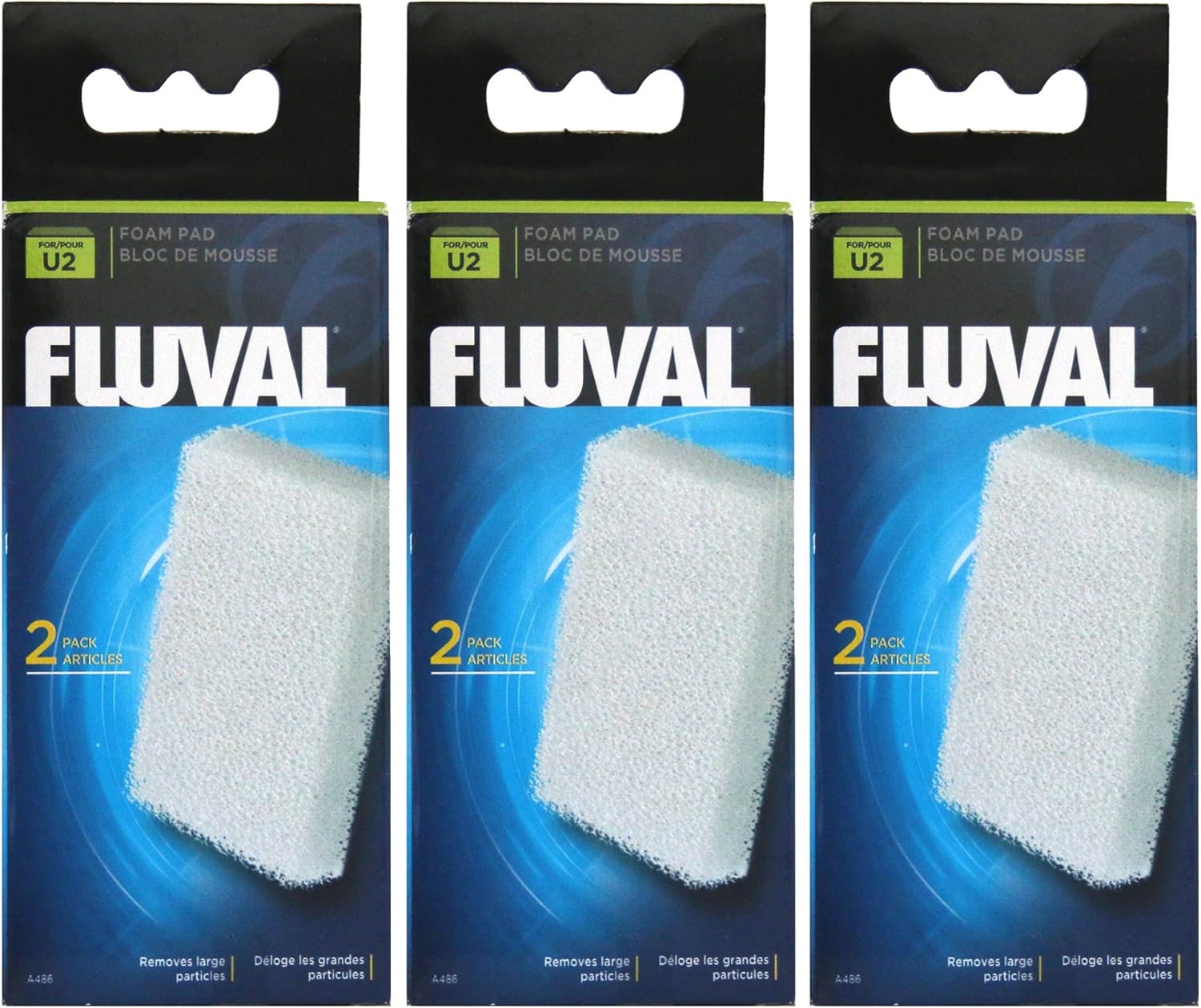 Fluval U2 Filter Foam pads, 3 x 2 pack, Medium