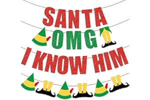 TTDQ Buddy The Elf Christmas Decorations OMG Santa I Know Him Banner Elf Movie Christmas Decorations The Green Christmas Decorations Funny Christmas Decorations