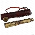 Handmade Brass Telescope East India Company 1818 Tracker Spyglass Scope Replica Antique 32 Inch Large Vintage Souvenir with Hand-Stitched Leather Case