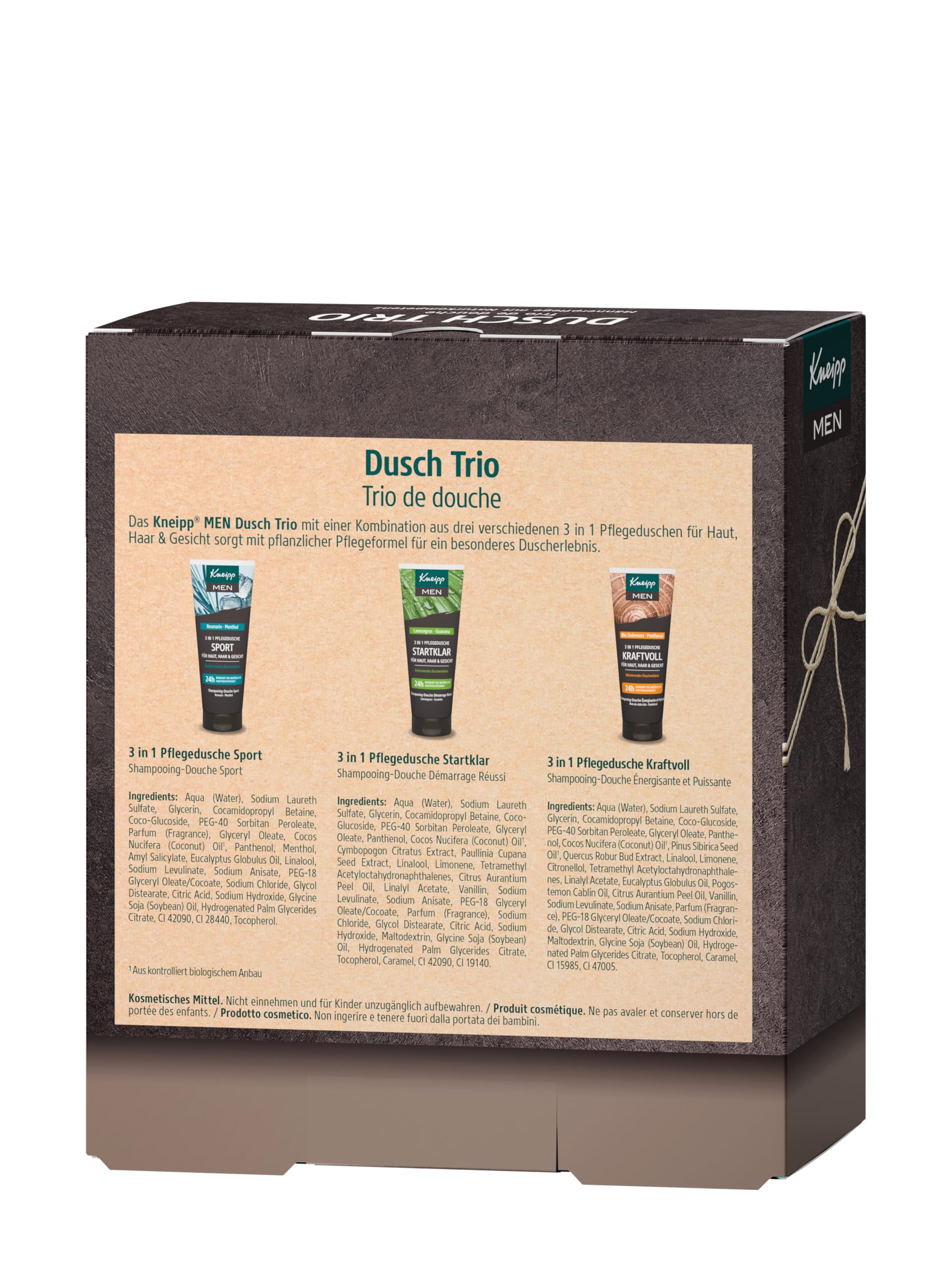 Kneipp Men Geschenkset Dusch Trio - ausgewählte 2 in 1 Duschen Bestseller: Kühle Frische, Startklar und Kraftvoll - ideales Geschenk für den gepflegten Mann 2