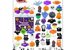SUNPROUND Halloween Party Favors, 120Pcs Squishies Toys for Kids, Mochi Squishy Bulk, Kawaii Mini Squeeze Toys for Halloween Treat, Goodie Bag Stuffers for Boys Girls(Random)