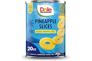 Dole Canned Fruit, Pineapple Slices in 100% Pineapple Juice, Gluten Free, Pantry Staples, 20 Oz, Packaging May Vary
