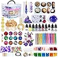 JILLSKY Resin Kit - Complete Resin Kits and Molds Set, 125pcs Resin Jewelry Making Kit for Beginners with Sphere, Pyramid, Crystal Molds & Epoxy Supplies for DIY Crafts